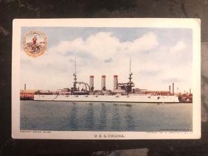 Mint USA Picture Postcard PPC USS Virginia BattleShip US Navy