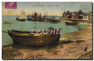 Old Postcard Crotoy Harbor Boat