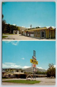 Montpelier Idaho VIR-DAY Motel And Cafe Split View Postcard H42