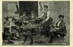 cyprus, Native Boot-Makers at Work (1930s) Postcard