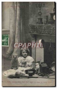 Old Postcard Fantasy Children Doll Little children all well behaved and you w...