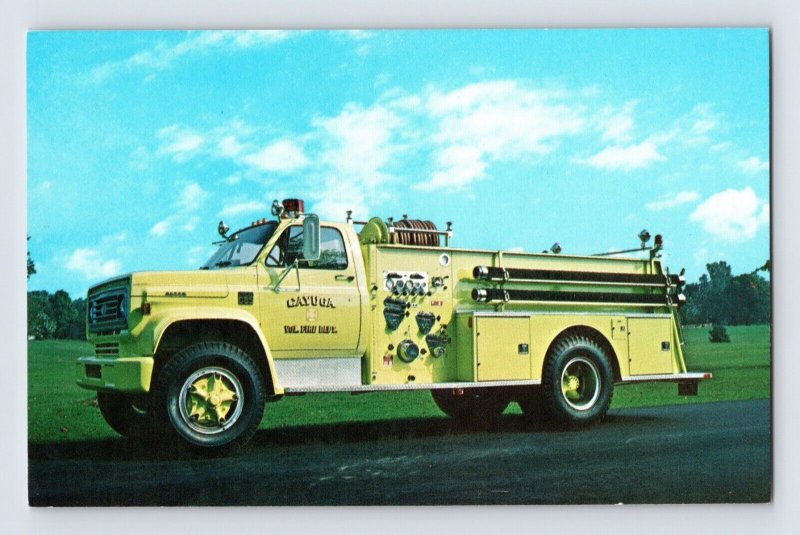 Postcard Indiana Cayuga IN Fire Engine Truck Boyer Pumper 1970s