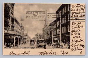 HAMILTON STREET ALLENTOWN PENNSYLVANIA TROLLEY ALBERTYPE POSTCARD 1905