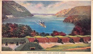 Early West Point MA, Batteries, and Hudson River, Prudential Adv., Old Postcard