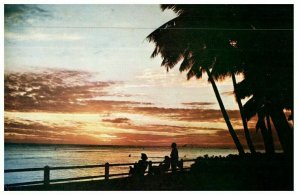 Waikiki Beach at Sunset Hawaii Postcard