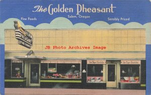 Advertising Linen Postcard, Golden Pheasant Restaurant, Salem Oregon