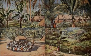Raphael Tuck series FIJI landscapes & local motifs ethnic life postcards lot 
