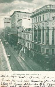 Vintage Postcard 1905 Westminster Street Historical Providence Rhode Island RI