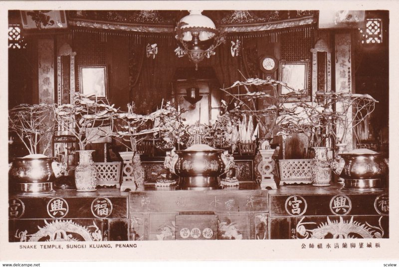 RP: PENANG , Malaysia , 1910s ; Snake Temple , Sungei Kluang