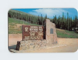 Postcard Markers at summit of Berthoud Pass, on Highway U. S. 40, Colorado