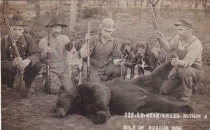 RPPC: 1910, 225 Lbs. Black Bear Killed Within a Mile of Buxton, OR, Used (PC878)