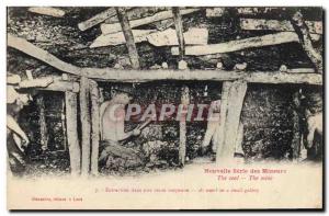 Postcard Old Mine Miners Mining Extraction in an average vein