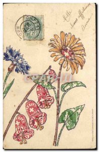 Old Postcard Switzerland Flowers