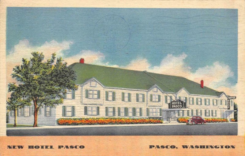 NEW HOTEL PASCO Pasco, WA Roadside 1941 Linen Vintage Postcard