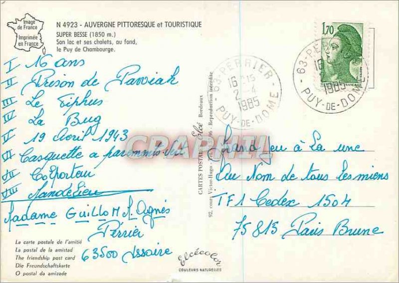 Modern Postcard Auvergne Picturesque and Tourism Super Besse San Lake and cha...