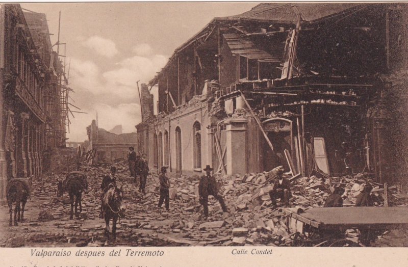 Valparaíso Earthquake, Calle Condel Despues Del Terremoto, Valparaiso, Chile...