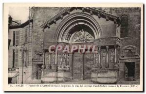 Old Postcard Arles Facade of La Cathedrale Saint Trophime
