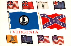 Virginia State Flag and American Flags
