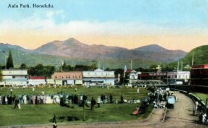 C.1910 Aala Park, Honolulu, Hawaii & South Seas Curio Co. Postcard P184