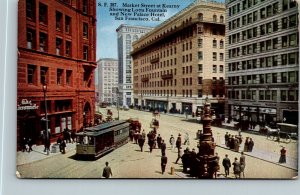 Vtg San Francisco CA Market Street at Kerney Lotta Fountain 1910s Postcard