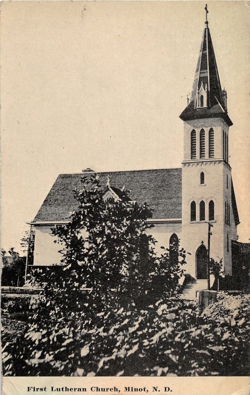 G16/ Minot North Dakota Postcard 1913 First Lutheran Church 9