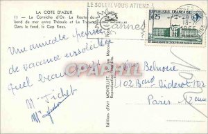 'Modern Postcard La Cote d''Azu La Corniche d''Or The Road seashores between ...