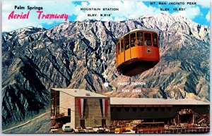 VINTAGE POSTCARD THE AERIAL TRAMWAY AT PALM SPRINGS CALIFORNIA 1970s