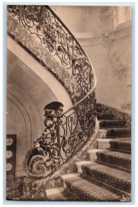 c1940's Chinese Pavilion Grand Staircase Balustrade Brussels Belgium Postcard