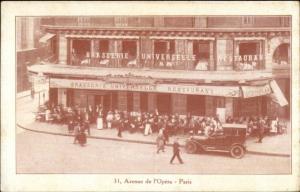 Paris France Avenue De L'Opera c1915 Postcard - Restaurant Caf‚