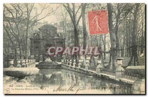 Old Postcard Paris Luxembourg Gardens Medici Fountain