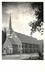 Postcard 1910's View Our Saviour's Lutheran Church Cavalier North Dakota RPPC