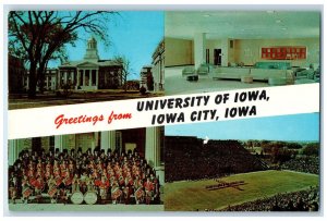 Greetings From University Of Iowa Iowa City IA Multiview Vintage Postcard