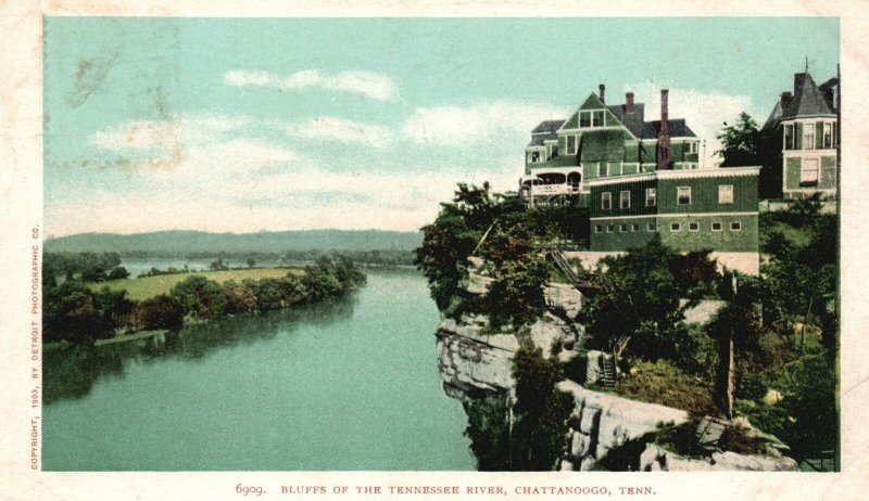 Vintage Postcard 1905 Bluffs Of The Tennessee River Chattanooga TN By Detroit Co 