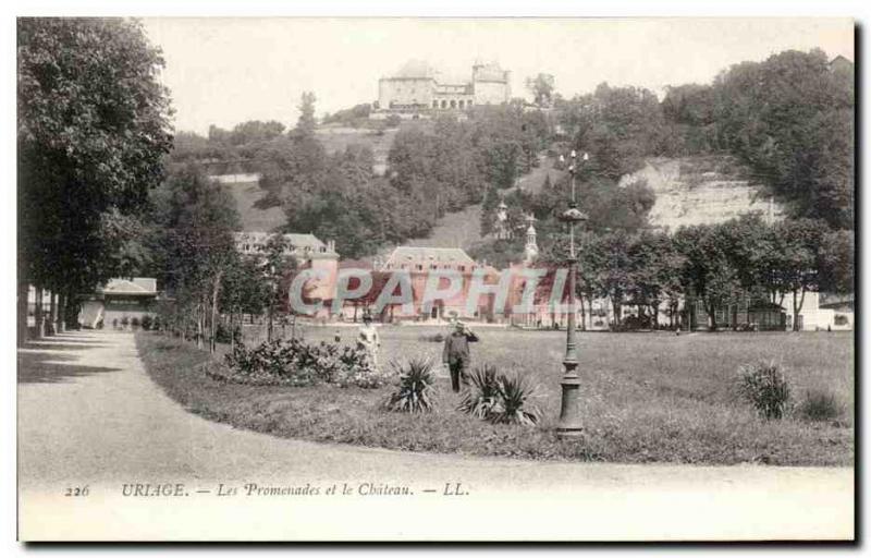 Old Postcard Uriage walks and Chateau