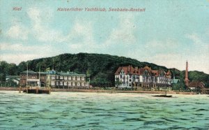 Germany Kiel Kaiserlicher Yachtklub Seebadeanstalt Vintage Postcard 03.51