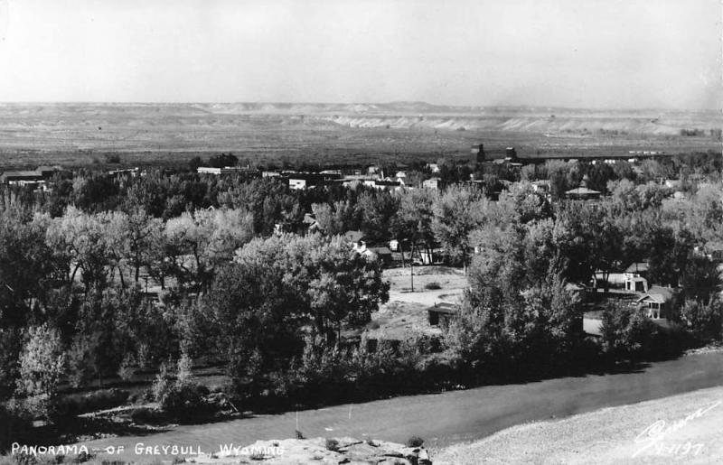 Greybull Wyoming Birdseye View Of City Real Photo Antique Postcard K105208