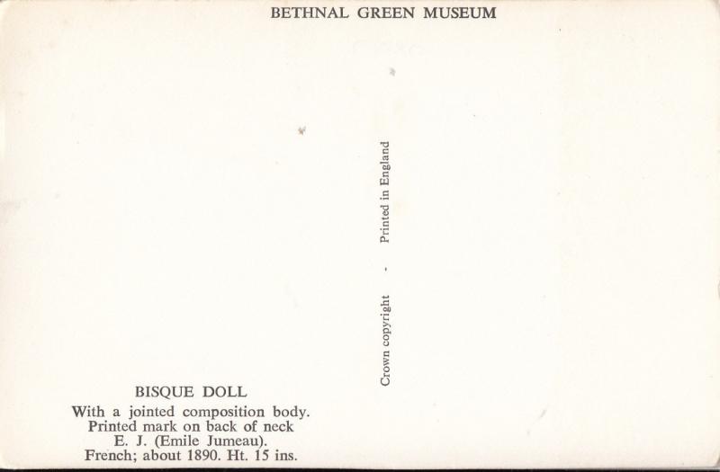 BISQUE DRESSED DOLL POUPEE EMILE JUMEAU POSTCARD