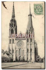 Chartres Old Postcard Facade of the cathedral