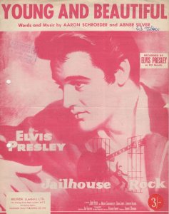 Elvis Presley Young & Beautiful Rare First Edition Sheet Music