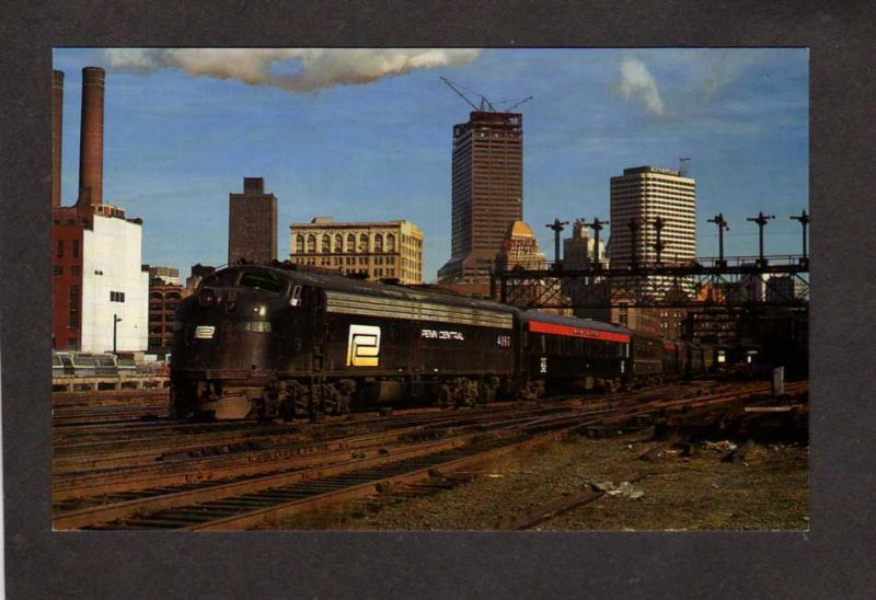 MA Penn Central Railroad Train Locomotive 4060 Boston Massachusetts Postcard