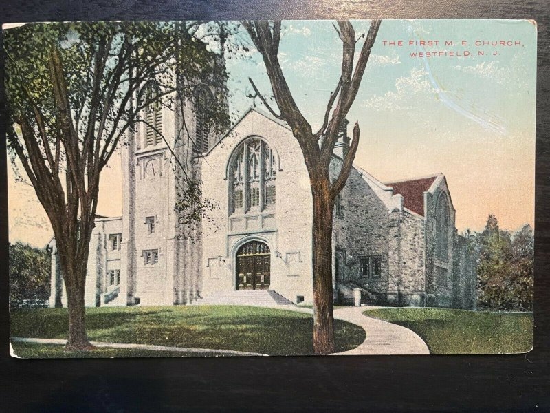 Vintage Postcard 1907-1915 The First M.E. Church Westfield New Jersey 