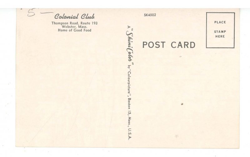 MA -  Webster. Colonial Club on Thompson Road
