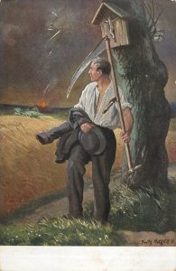 Great War 1914-1918 man with scythe faith artist Fritz Hagen 1916