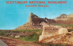 NE, Nebraska   SCOTTSBLUFF NATIONAL MONUMENT Marker Sign  Chrome Postcard