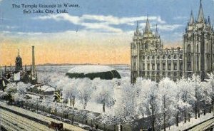 The Temple Grounds in Winter - Salt Lake City, Utah UT  