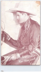 Ken Maynard Cowboy Actor Real Photo Postcard RPPC Vintage Autographed Print
