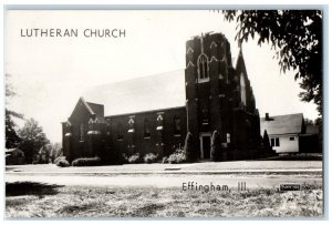 c1940's Lutheran Church View Bence Photos Effingham IL RPPC Photo Postcard 