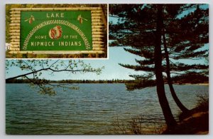 Lake Chargoggagogg Home of The Nipmuck Indians Webster MA Postcard X21