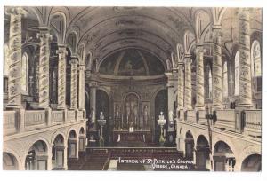 Quebec Canada Postcard Interior St. Patricks Church Vintage