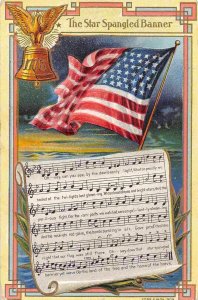 The Star Spangled Banner National Anthem Music Score Sheet 1910 postcard